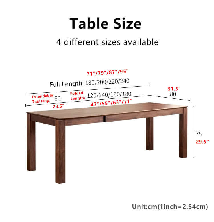 Walnut Extendable Dining Table With Hidden Leaf, 63"-87"