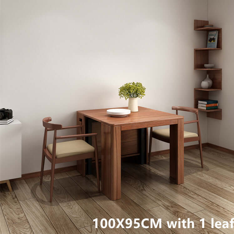 Walnut Extendable Solid Wood Dining Table 50-250cm