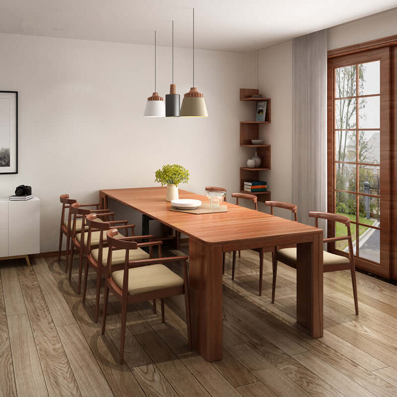 Walnut Extendable Solid Wood Dining Table 50-250cm Main Product Image
