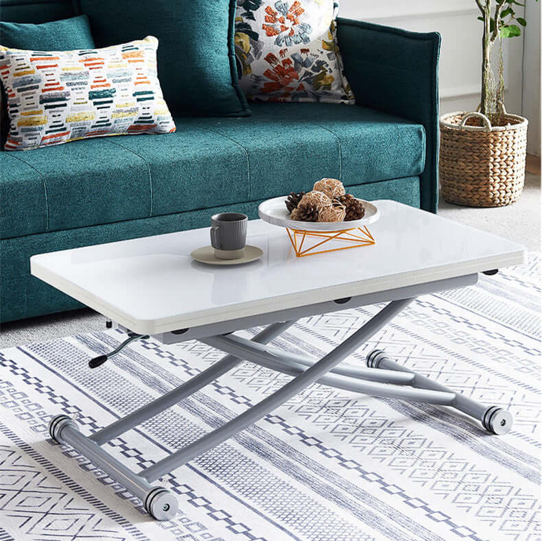 Walnut Foldable Adjustable Dining Table with Metal Frame