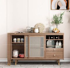 Walnut Folding Dining Table Set With Hidden Storage