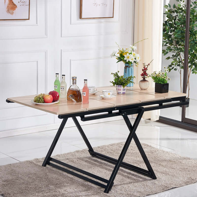 Walnut Folding Dining Table With Iron Frame