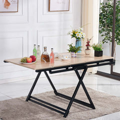 Walnut Folding Dining Table With Iron Frame
