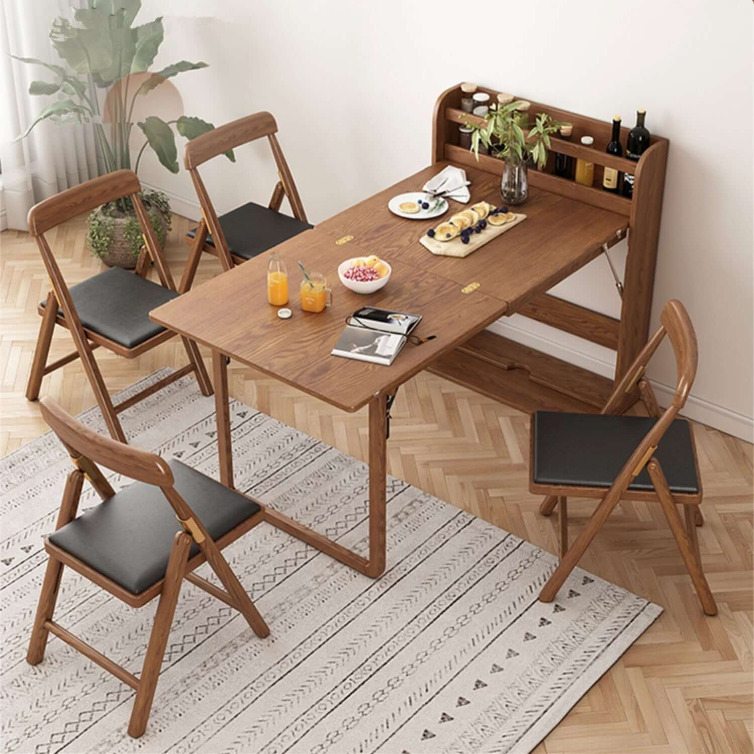 Walnut Folding Table, Small Size, Solid Wood