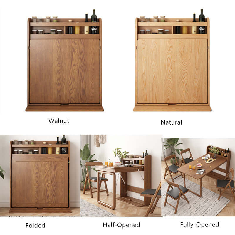 Walnut Folding Table, Small Size, Solid Wood Main Product Image