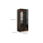 Walnut Glass Wardrobe Armoire With Soft-Close Storage Dimensions