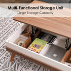 Walnut Lift-Top Coffee Table With Hidden Storage