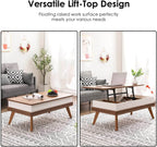 Walnut Lift-Top Coffee Table With Hidden Storage