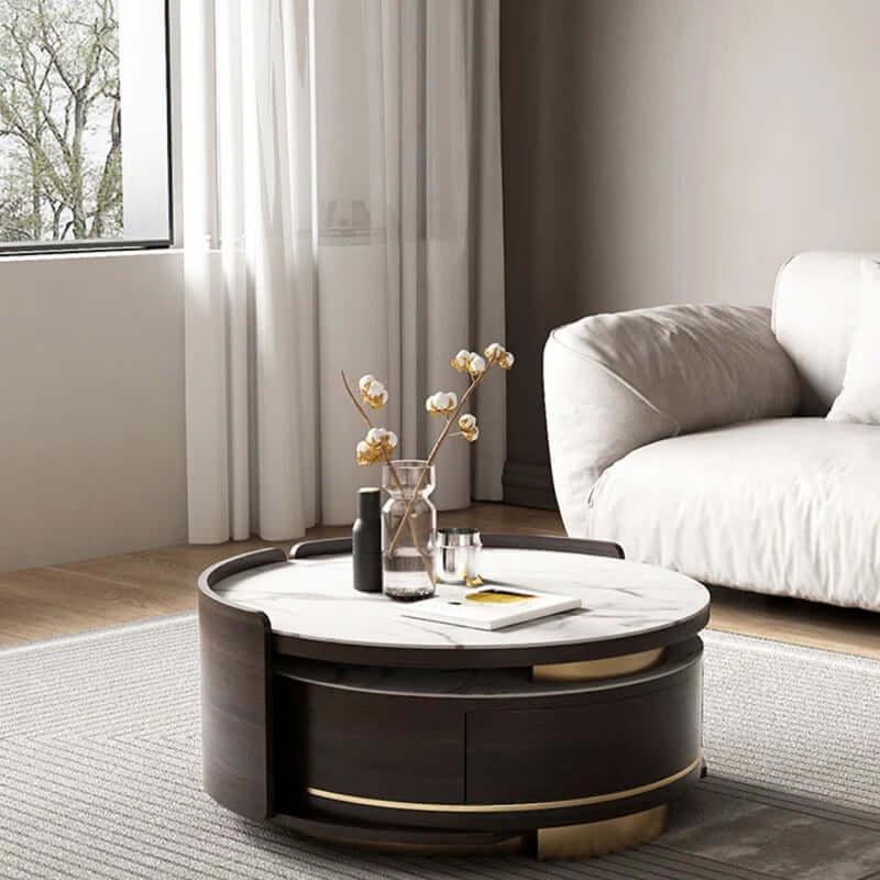 Walnut Nesting Coffee Table Set, Space-Saving Design