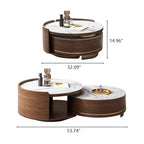 Walnut Nesting Coffee Table Set, Space-Saving Design