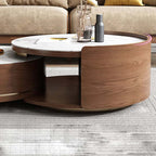 Walnut Nesting Coffee Table Set, Space-Saving Design