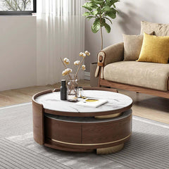 Walnut Nesting Coffee Table Set, Space-Saving Design