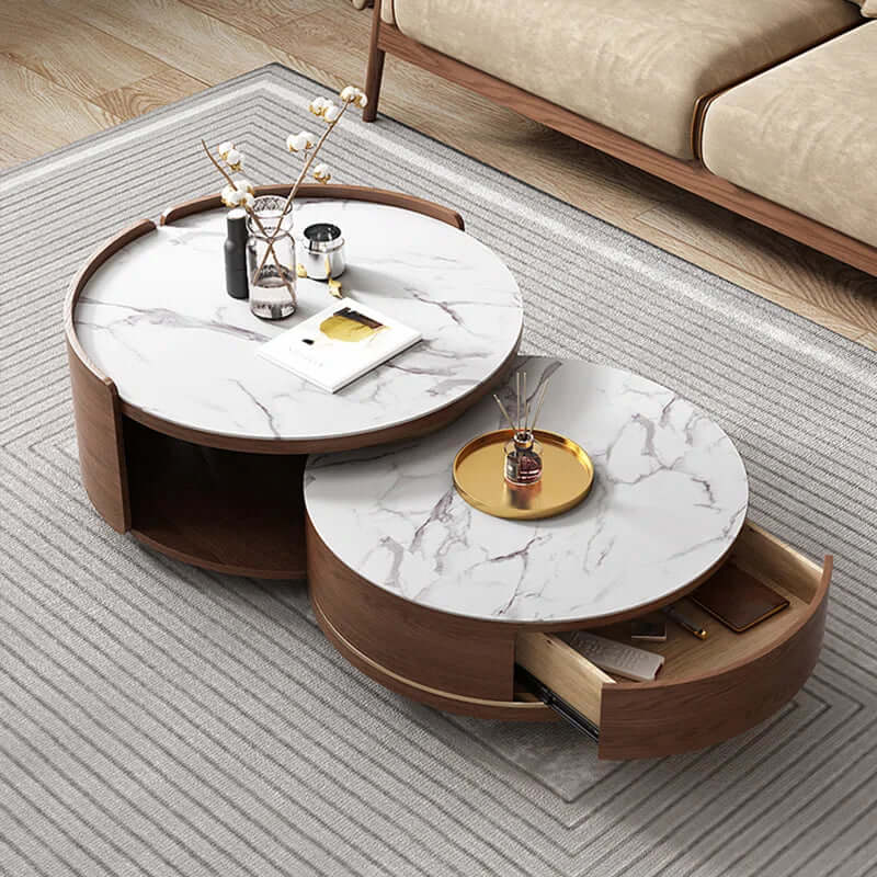 Walnut Nesting Coffee Table Set, Space-Saving Design Hauptbild