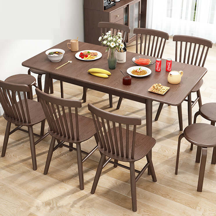 Walnut Oak Extendable Dining Table for 6-8 Seats