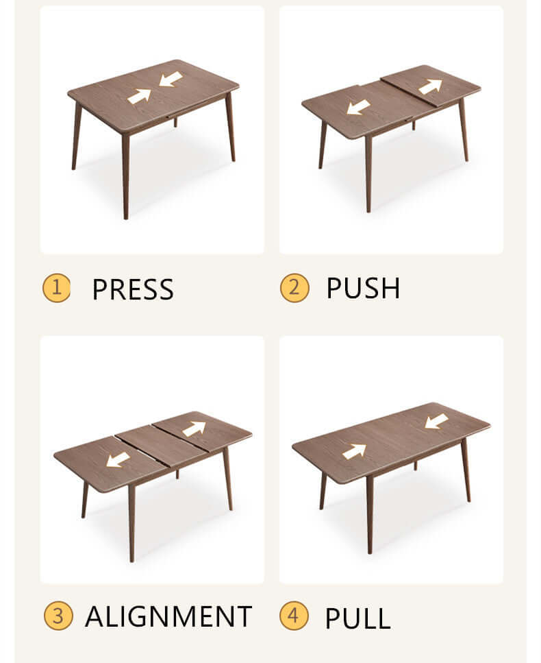Walnut Oak Extendable Dining Table for 6-8 Seats