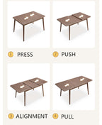 Walnut Oak Extendable Dining Table for 6-8 Seats