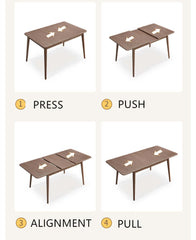 Walnut Oak Extendable Dining Table for 6-8 Seats