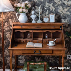 Walnut Oak Roll-Top Desk, 82cm Basic Version