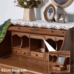 Walnut Oak Roll-Top Desk, 82cm Basic Version