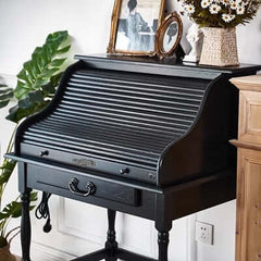 Walnut Oak Roll-Top Desk, 82cm Basic Version