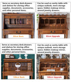 Walnut Oak Roll-Top Desk, 82cm Basic Version