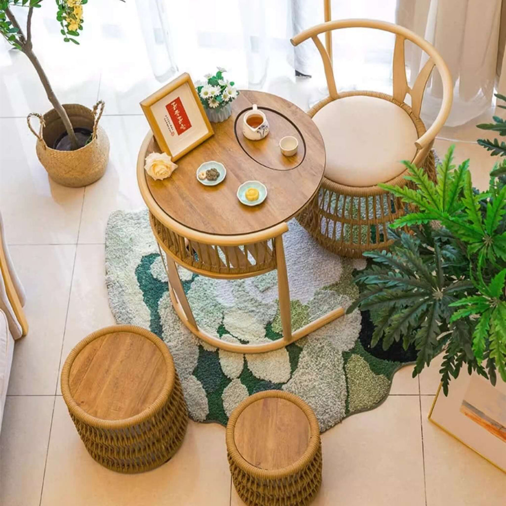 Walnut Outdoor Wooden Furniture Set With Cushions