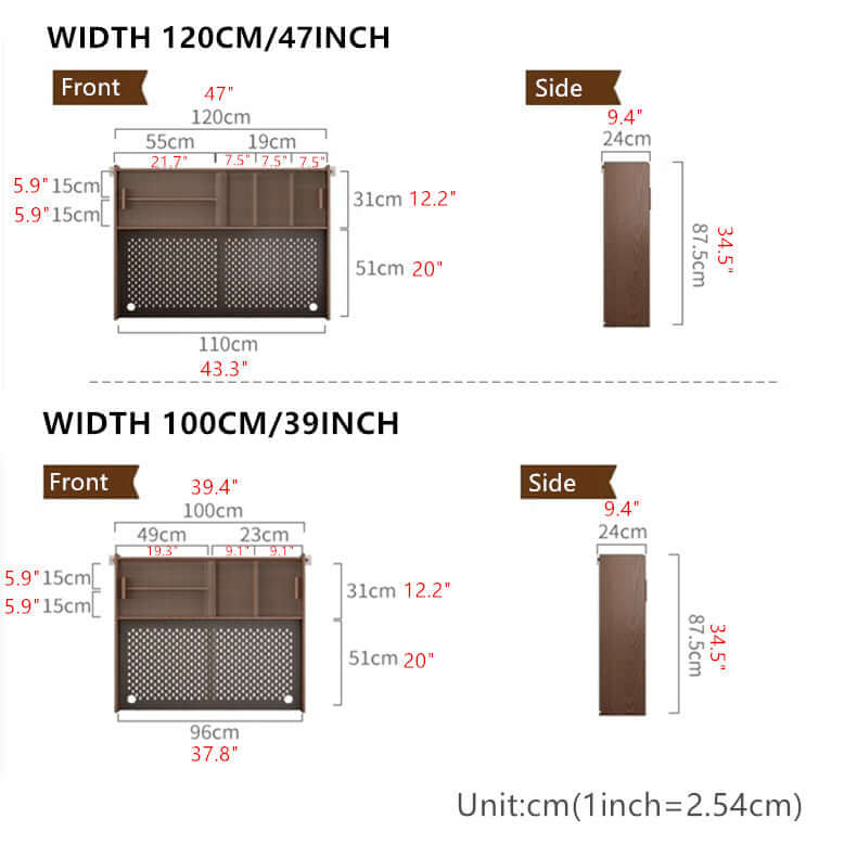 Walnut Rotating Desk with Pegboard Storage