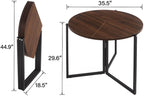 Walnut Round Folding Table With Space-Saving Design
