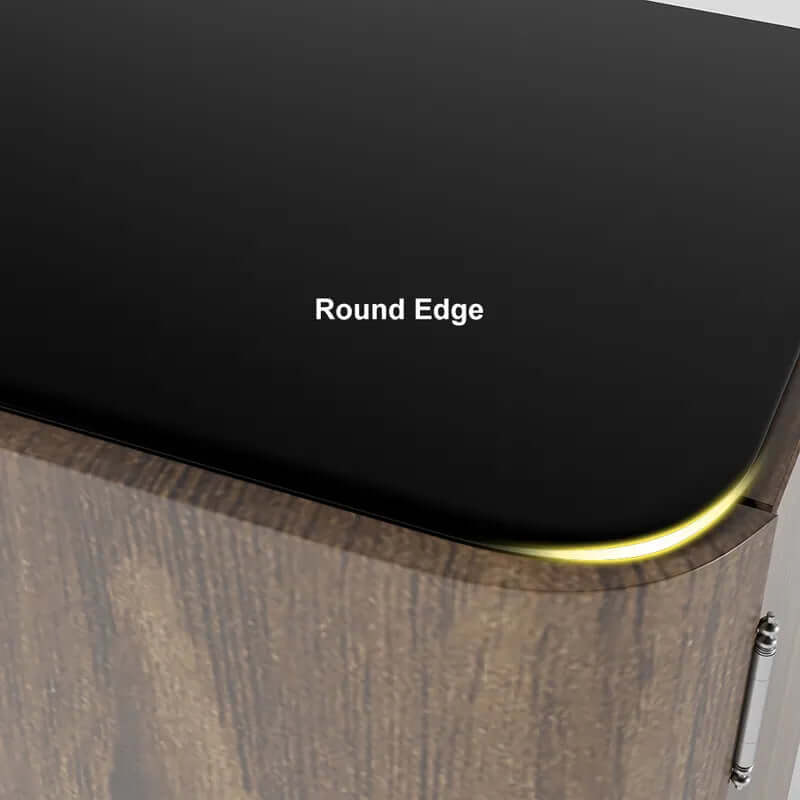 Walnut Shoe Storage Cabinet With 5 Shelves And 2 Doors