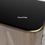 Walnut Shoe Storage Cabinet With 5 Shelves And 2 Doors