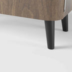 Walnut Shoe Storage Cabinet With 5 Shelves And 2 Doors