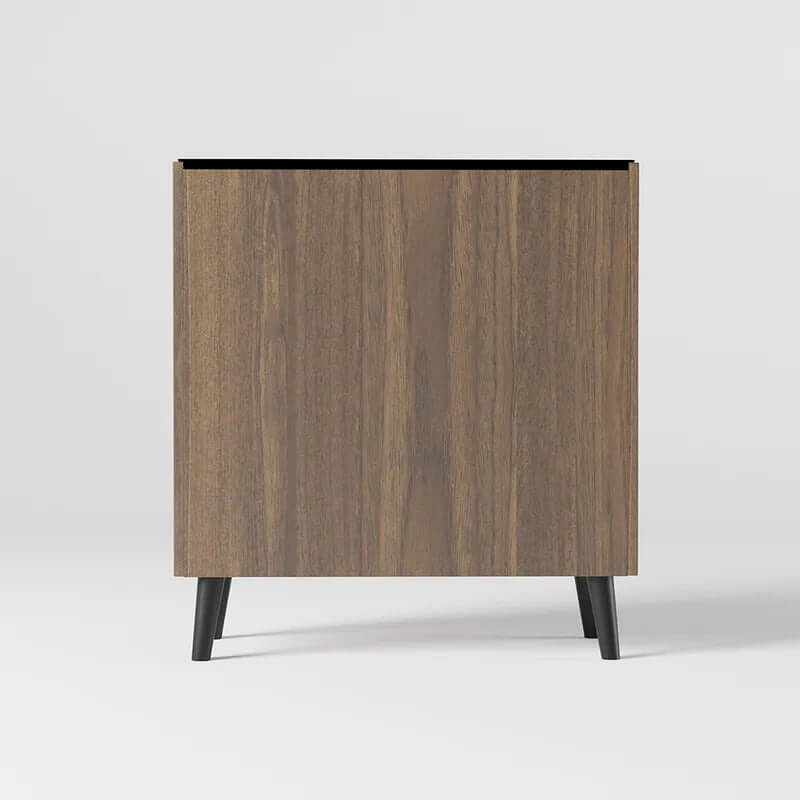 Walnut Shoe Storage Cabinet With 5 Shelves And 2 Doors