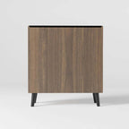 Walnut Shoe Storage Cabinet With 5 Shelves And 2 Doors