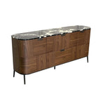 Walnut Sideboard with Black Marble Top, 71" Buffet Cabinet Main Product Image