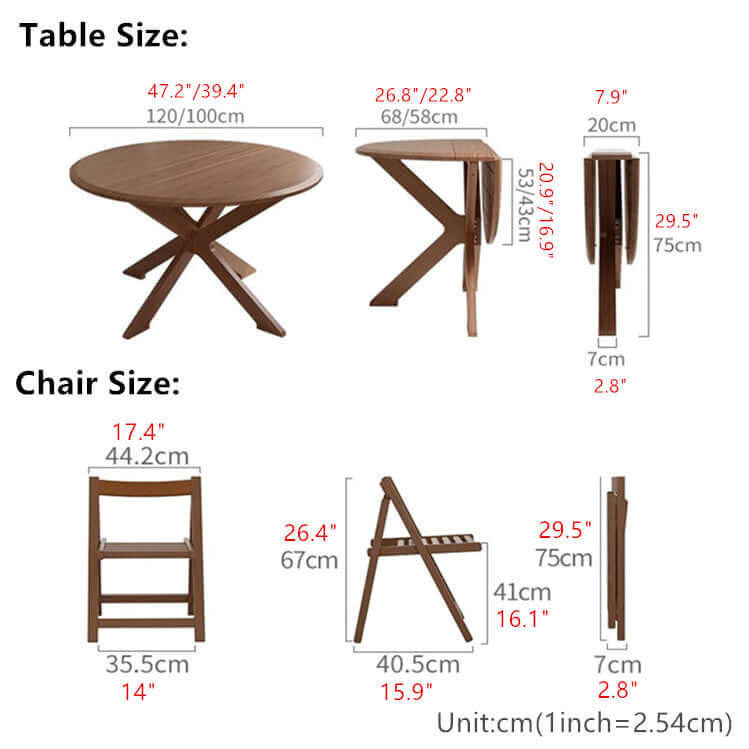 Walnut Solid Oak 39-Inch Table Set with 2 Chairs
