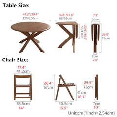 Walnut Solid Oak 39-Inch Table Set with 2 Chairs