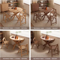 Walnut Solid Oak 39-Inch Table Set with 2 Chairs