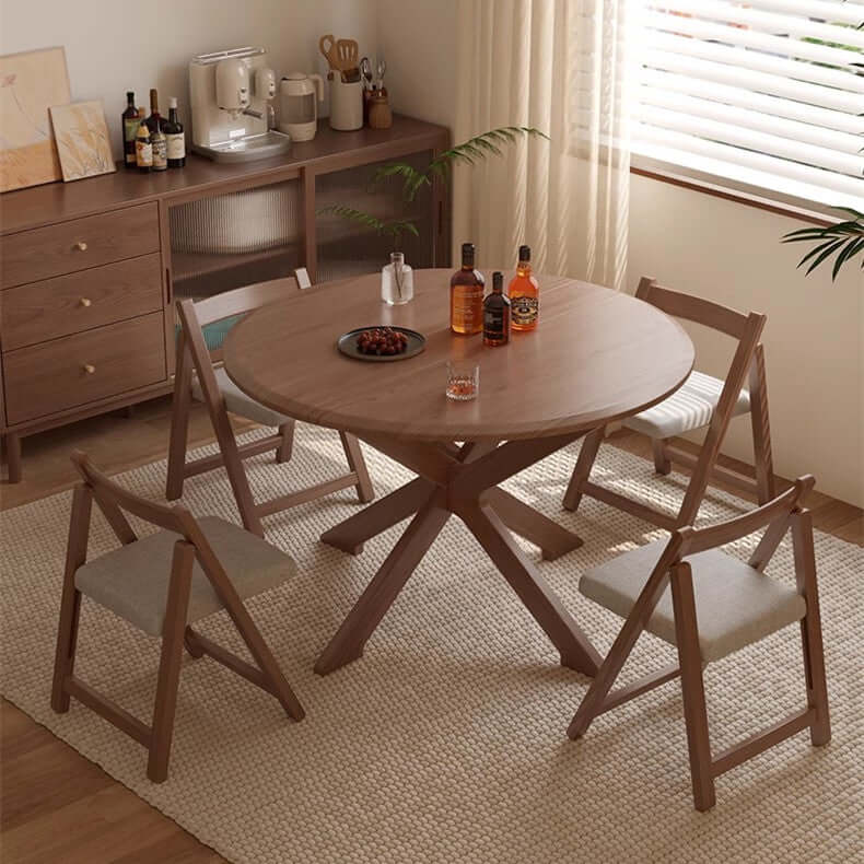 Walnut Solid Oak 39-Inch Table Set with 2 Chairs Main image