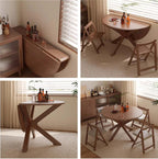Walnut Solid Oak 39-Inch Table Set with 2 Chairs Main Product Image