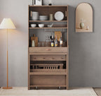 Walnut Solid Oak Extendable Table With Storage