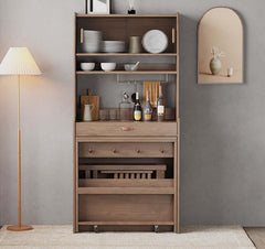 Walnut Solid Oak Extendable Table With Storage