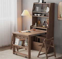 Walnut Solid Oak Extendable Table With Storage