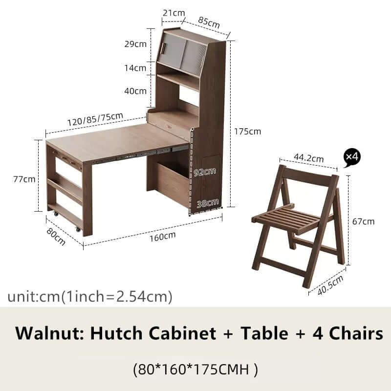 Walnut Solid Oak Extendable Table With Storage