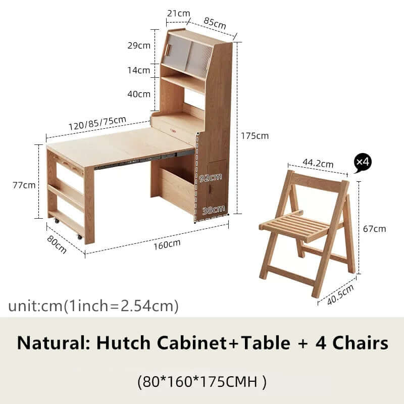 Walnut Solid Oak Extendable Table With Storage