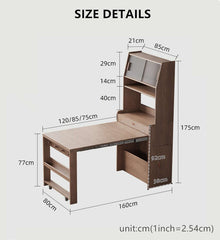 Walnut Solid Oak Extendable Table With Storage