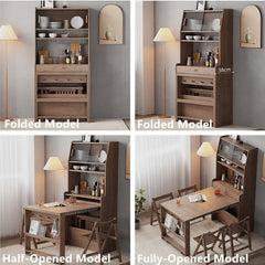 Walnut Solid Oak Extendable Table With Storage Main Product Image