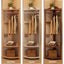 Walnut Solid Wood Corner Coat Rack with Adjustable Shelf Main Product Image