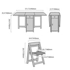 Walnut Solid Wood Dining Set With Drop Leaf Table