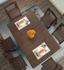 Walnut Solid Wood Dining Set With Drop Leaf Table