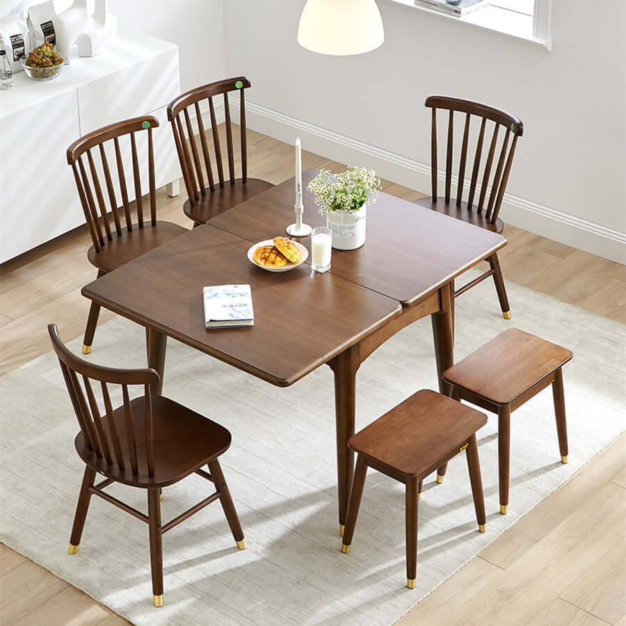 Walnut Solid Wood Expandable Dining Table, Small Size Main image